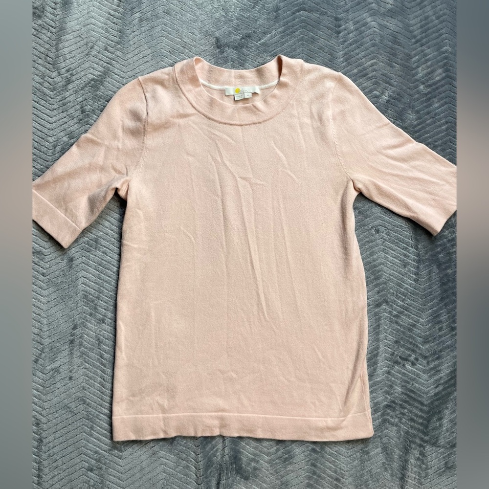 Womens‎ Boden Pale Peach Elbow Sleeve Sweater Top XS